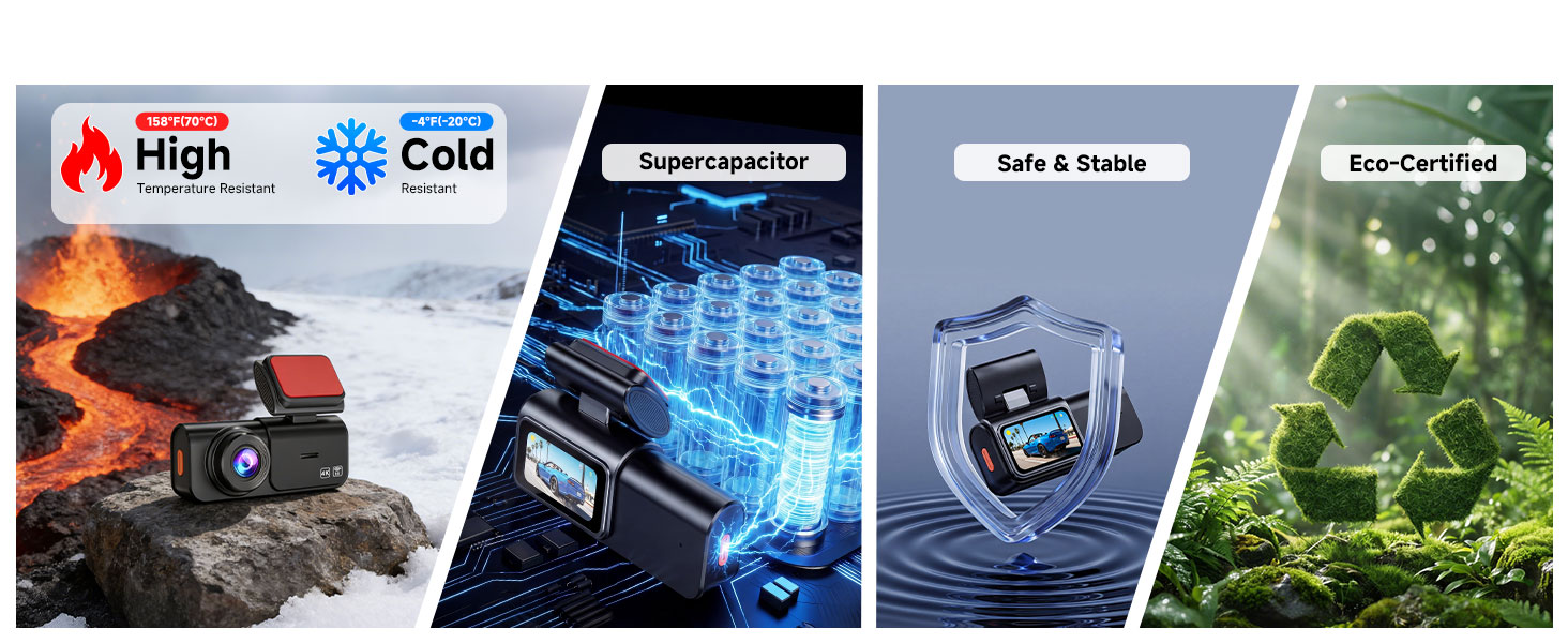 Dual Dash Cam Front and Rear: 4K+2.5K Dash Camera for Cars Built-in 5G WiFi APP Control Car Dashcam