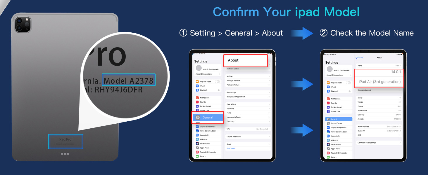 confirm your ipad model