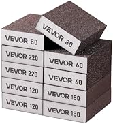 VEVOR Sanding Sponge, 10 Pcs, 60/80/120/180/220 Grit Assortment(2 Each), Washable and Reusable Sa...