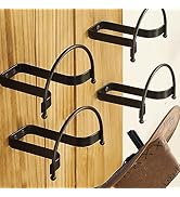 Taozun Cowboy Hat Rack 4 Packs Cowboy Hat Holder Hat Hanger Wall Mount Black Hat Hooks for Displa...