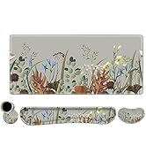 Lauspuck Keyboard Mouse Pad Set, Extended Gaming Mouse Pad +Keyboard Wrist Support +Mouse Wrist R...