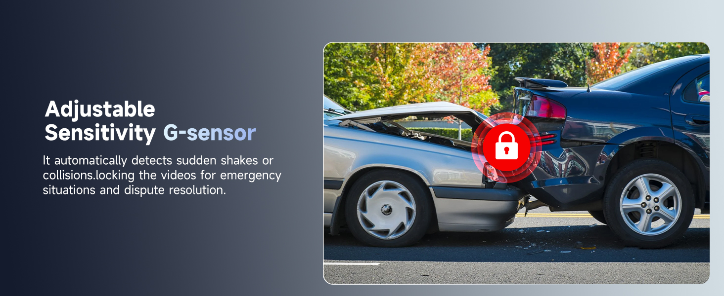 Adjustable Sensitivity G-sensor dashcam