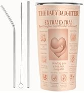 Daughter Gift Tumbler 20oz Insulated Stainless Steel Travel Cup with BPA-Free Lid, From Mom &amp; Dad...