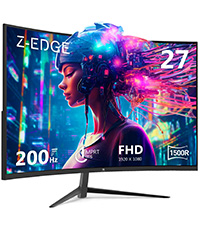 Z-Edge 27 inch Curved Gaming Monitor, FHD 1080P 300Hz 280Hz 240Hz Curved Monitor 1500R Computer Moni...