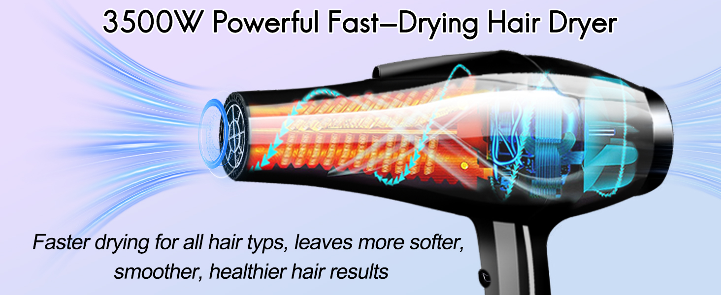 6 powerful hair dryer 3500 watt hair dryer