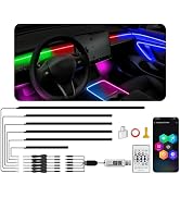 Acrylic Ambient Lighting Car Interior, 6 in 1 Dream Color Acrylic Led Strips Fiber Optic Lights w...