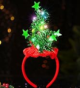 Uranian Light Up Christmas Headband Christmas Tree Hairbands Led Xmas Headbands Party Costume Hai...