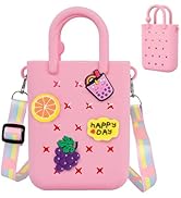 Mini Rubber Tote Bag, EVA Waterproof Beach Tote for Little Girls And Woman, Silicone Hole Small B...