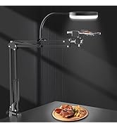 Overhead Phone Stand Recording with Selfie Ring Light, Desk Overhead Tripod Mount for Camera and ...