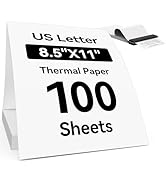 Thermal Printer Paper 8.5 x 11 Inch, 100 Sheets US Letter Size Continuous Folded Thermal Paper, C...