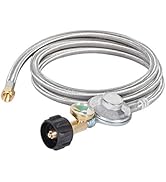 GasSaf 6FT Propane Hose Regulator with Gauge,QCC1 Connection for Most LP Gas Grill, Heater and Fi...