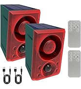 ChunHee Solar Outdoor Motion Sensor Alarm with Dog Barking Gunshot Sound, Support Recording and A...