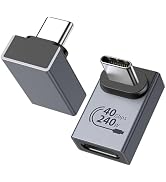 MoKo 240W 90 Degree Right Angle USB C Adapter, USB 4 Thunderbolt Type-C Male to Female Adapter 40...