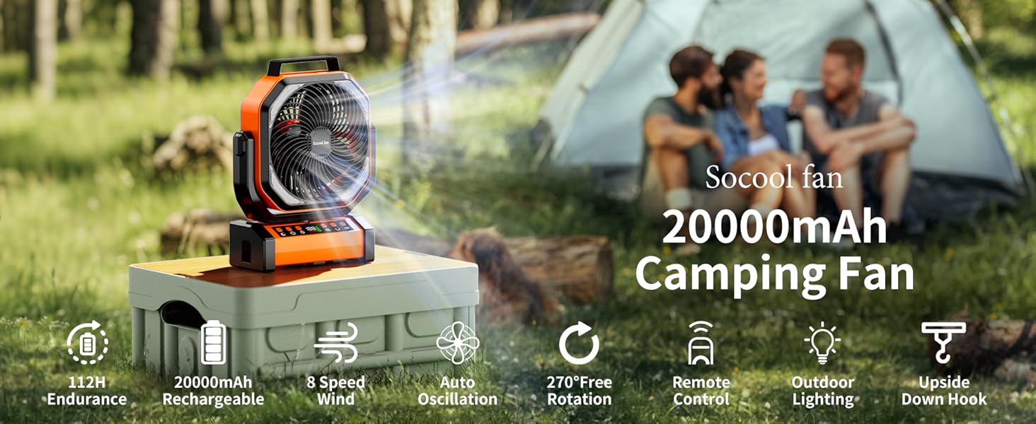 camping fan 20000mAh