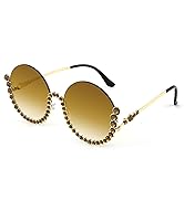 FEISEDY Women Sparkling Crystal Sunglasses Trendy Shining Diamond Oversized Classic Round Sun Gla...