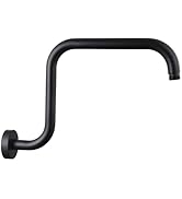 Shower Arm with Flange,13 Inch Stainless Steel S Shape High Rise Shower Head Extension,Wall-Mount...