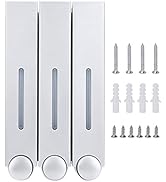GOTOTOP Wall Soap Dispenser, 420ml per Cup Wall Mounted Three Head Liquid Soap Shampoo Dispensers...
