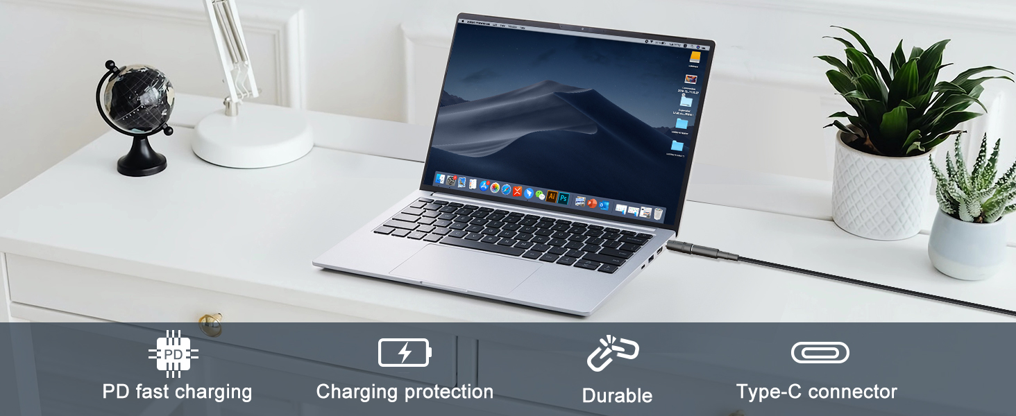USB C to DC Adapter,Universal Charger Supply 100W PD Power Cable