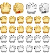 PH PandaHall 60pcs 2 Colors Dog Paw Prints Beads, Animal Bear Cat Dog Paw Footprint Beads Doggy P...