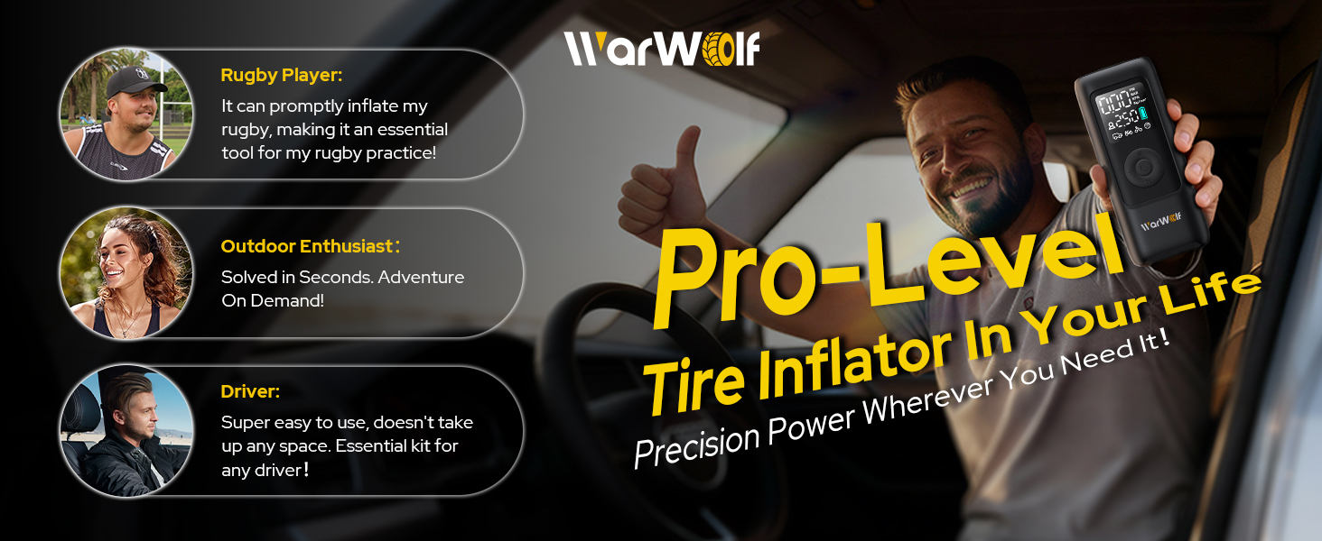 WARWOLF 160PSI Tire Inflator