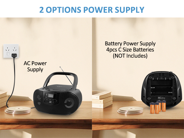 cd player plug in ac battery power
