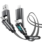 Haiteron 4 in 1 Charging Cable 5FT,240W USB C to USB C Cable Fast Charging Flat Braided iPhone Ch...