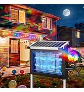 Solar Bug Zapper Outdoor with Projector Lights, 4500V Waterproof Mosquito Zapper, Dual Solar &amp; US...