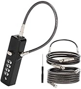 Combination Cable Lock - 3 Retractable Locks (11.8", 23.6", 47.2") for Bicycle, Ski, Fence, Cabin...