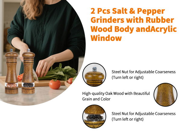 wood salt and pepper shakers