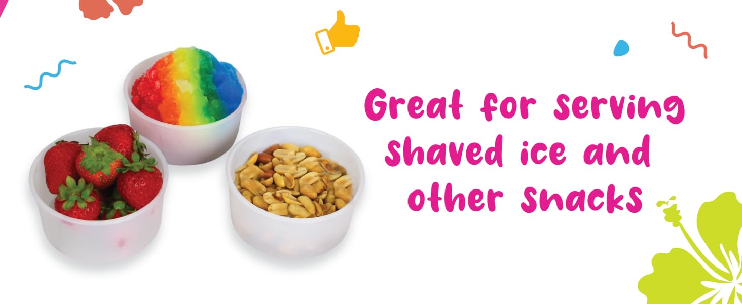 Great for serving shaved ice and other snacks