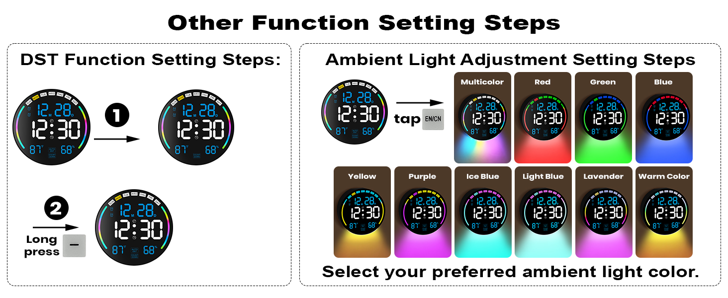large digital wall clock battery operated