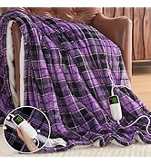 Heated Blanket Electric Throw, 50X60, Heating Throw with 10 Heating Levels &amp; 8 Hours Auto Off, Pu...