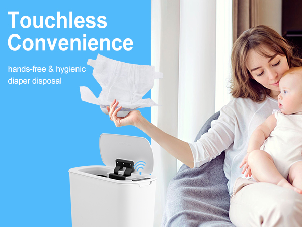 5 Gallon automatic white bathroom trash can