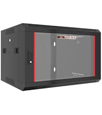 12U Wall Mount Network Cabinet, 18 Inch Deep Enclosed Server Rack with Locking Tempered Glass Door f...