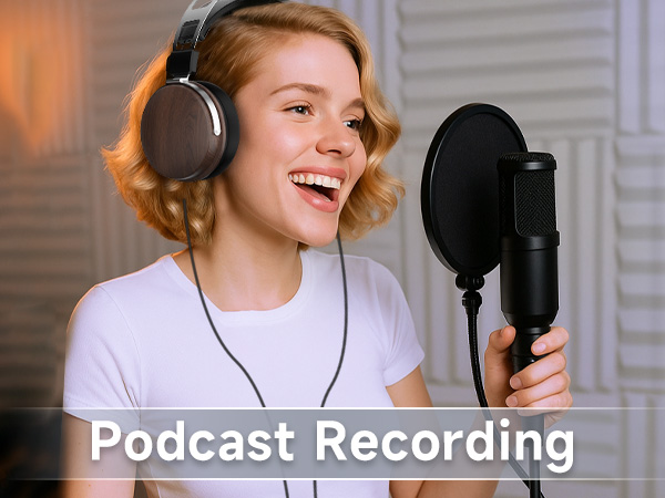 podcast recording, studio headphones, monitoring headset, closed-back, sound isolation