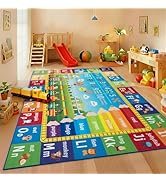 ST. BRIDGE Educational Kids Area Rug 8x10 Feet, Non Slip Play Mat Learning with ABC Alphabet, Num...