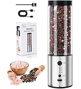 Nicefox Electric Salt and Pepper Grinder Set &amp; Shakers, 240ML Largest Capacity Automatic Mill wit...