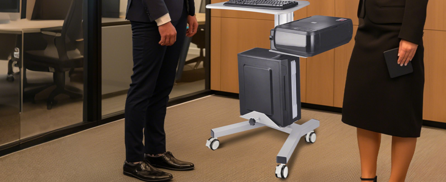 Mobile Computer Cart Rolling PC Stand