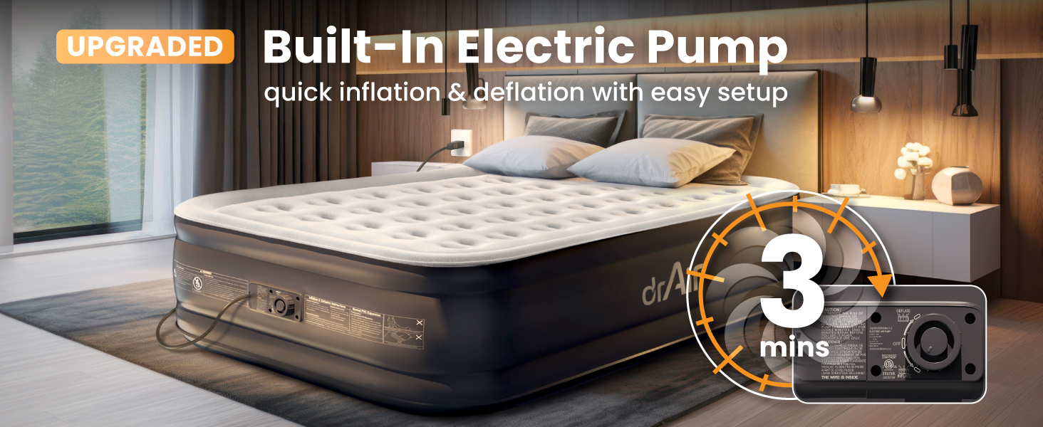 queen air mattress with built in pump