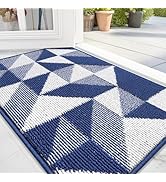 OLANLY Door Mat Indoor Entrance Washable 32x20, Odor-Free Low-Profile Front Back Geometric Door M...