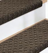 JSEI Bullnose Carpet Stair Treads, 14 Pcs Non Slip Stair Treads for Wooden Steps Indoor with TPE ...