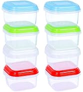ARSUK 4 oz Small Containers with lids Clear Jars, Freezer Storage Plastic Containers for Travel, ...