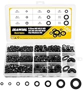 1200Pcs Nylon Flat Washers for Screws Bolts, Black Plastic Washers, M2 M2.5 M3 M4 M5 M6 M8 M10 fo...