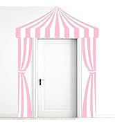 CHUNNIN 3Pcs Pink Circus Party Awning Carnival Theme Party Tent Decorations Circus White and Pink...