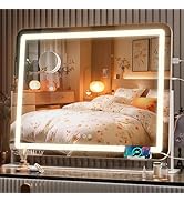 Hasipu Vanity Mirror with Lights, 23.6" x 19.7" LED Makeup Mirror, Light up Mirror with 10X Magni...