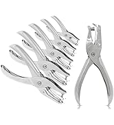 Hole Puncher, 6 Pack, 8 Sheet Capacity, Silver Color, Paper Punch for Paper, 1 Hole Punch,