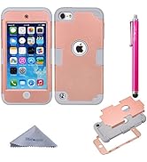 Wisdompro Case for iPod Touch 7th 6th &amp; 5th Generation, 3 in 1 Hybrid Soft Silicone and Hard PC P...