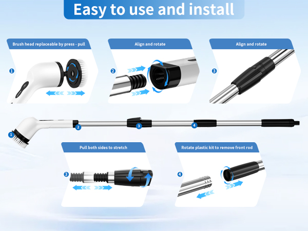 bathroom scrubber shower brush for cleaning shower scrubber with long handle