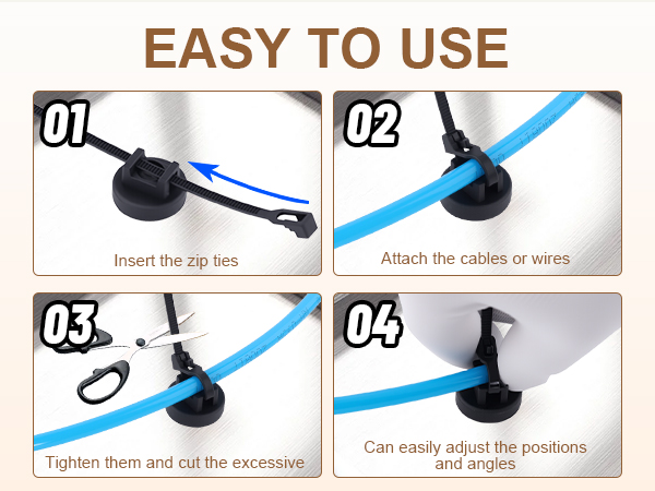 Magnet cable tie mount