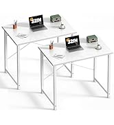 Sweetcrispy Small Computer Office Desk 32 Inch Student Study Writing Work with Metal Frame Wood T...